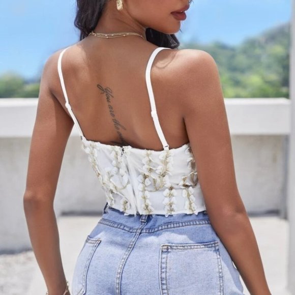 Embroidery Bustier Cami Top - Picture 4 of 6